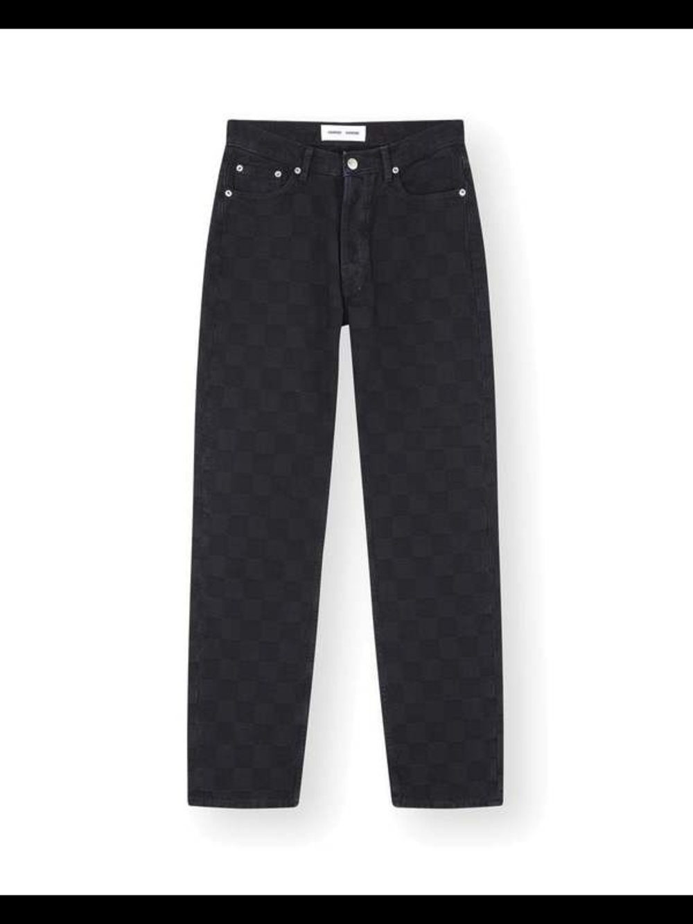 NWT Samsøe Samsøe Susan Jeans Black OD Check Straight Leg Cotton 26/32